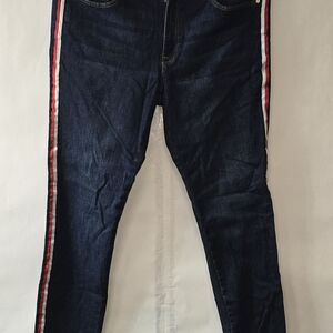 Tommy Hilfiger Dark Blue Jeans with Red and White Stripes